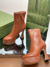 Load image into Gallery viewer, Gucci Platform Boots With GG Studs