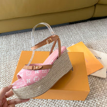 Load image into Gallery viewer, Louis Vuitton Helio's Wedge Sandals