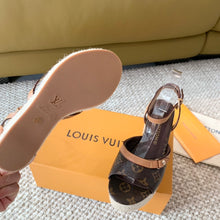 Load image into Gallery viewer, Louis Vuitton Helio's Wedge Sandals