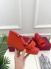 Load image into Gallery viewer, Valentino Rockstud Wedge Sandals