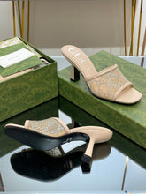 Load image into Gallery viewer, Gucci GG Mid Heel Sandals