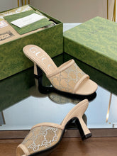 Load image into Gallery viewer, Gucci GG Mid Heel Sandals