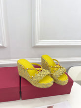 Load image into Gallery viewer, Valentino Rockstud Wedge Sandals