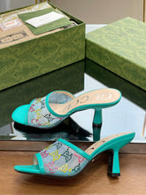 Load image into Gallery viewer, Gucci GG Mid Heel Sandals