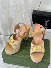 Load image into Gallery viewer, Gucci Horsebit Platform Sandals