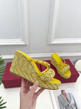 Load image into Gallery viewer, Valentino Rockstud Wedge Sandals