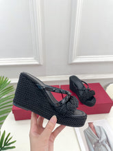 Load image into Gallery viewer, Valentino Rockstud Wedge Sandals