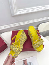 Load image into Gallery viewer, Valentino Rockstud Wedge Sandals