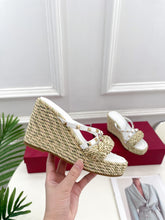 Load image into Gallery viewer, Valentino Rockstud Wedge Sandals