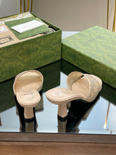 Load image into Gallery viewer, Gucci GG Mid Heel Sandals