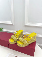 Load image into Gallery viewer, Valentino Rockstud Wedge Sandals
