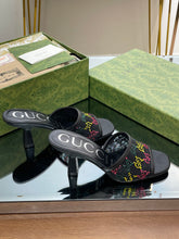 Load image into Gallery viewer, Gucci GG Mid Heel Sandals