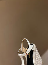 Load image into Gallery viewer, YSL TRIBUTE ESPADRILLES WEDGE IN SMOOTH LEATHER
