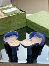 Load image into Gallery viewer, Gucci GG Mid Heel Sandals