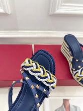 Load image into Gallery viewer, Valentino Rockstud Wedge Sandals