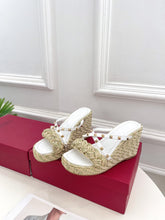 Load image into Gallery viewer, Valentino Rockstud Wedge Sandals