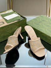 Load image into Gallery viewer, Gucci GG Mid Heel Sandals