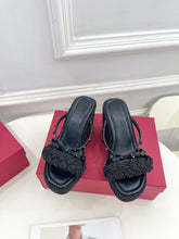 Load image into Gallery viewer, Valentino Rockstud Wedge Sandals