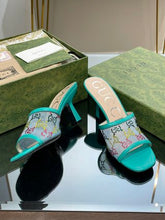 Load image into Gallery viewer, Gucci GG Mid Heel Sandals