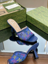 Load image into Gallery viewer, Gucci GG Mid Heel Sandals