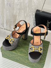 Load image into Gallery viewer, Gucci Horsebit Platform Sandals