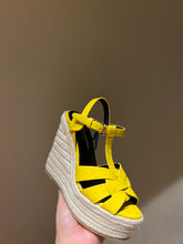 Load image into Gallery viewer, YSL TRIBUTE ESPADRILLES WEDGE IN SMOOTH LEATHER