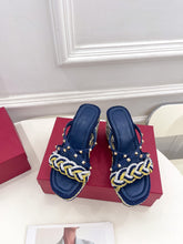 Load image into Gallery viewer, Valentino Rockstud Wedge Sandals