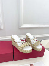 Load image into Gallery viewer, Valentino Rockstud Wedge Sandals