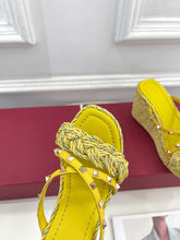 Load image into Gallery viewer, Valentino Rockstud Wedge Sandals