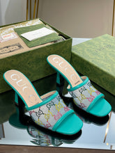 Load image into Gallery viewer, Gucci GG Mid Heel Sandals