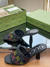 Load image into Gallery viewer, Gucci GG Mid Heel Sandals