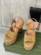 Load image into Gallery viewer, Gucci Horsebit Platform Sandals