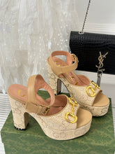 Load image into Gallery viewer, Gucci Horsebit Platform Sandals