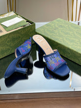 Load image into Gallery viewer, Gucci GG Mid Heel Sandals