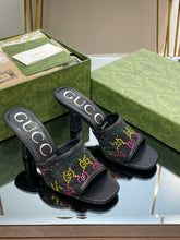 Load image into Gallery viewer, Gucci GG Mid Heel Sandals