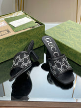 Load image into Gallery viewer, Gucci GG Mid Heel Sandals