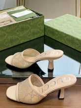 Load image into Gallery viewer, Gucci GG Mid Heel Sandals
