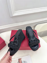 Load image into Gallery viewer, Valentino Rockstud Wedge Sandals