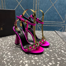 Load image into Gallery viewer, Versace Medusa Chain High Heel Sandals