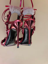 Load image into Gallery viewer, Tom Ford Mirror Leather And Crystal Stones Pointy Jewel Sandal