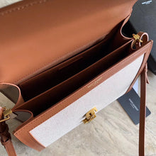 Load image into Gallery viewer, YSL Cassandra Medium Top Handle Bag In Canvas and Smooth Leather