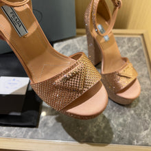 Load image into Gallery viewer, Prada Satin Platform With Crystals