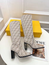 Load image into Gallery viewer, Fendi High-heeled FF Chenille Boots