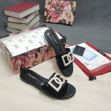 Load image into Gallery viewer, Dolce & Gabbana Calfskin Slides with DG logo