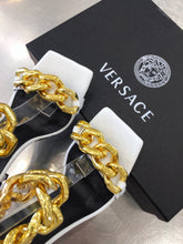 Load image into Gallery viewer, Versace Medusa Chain Nappa Leather Sandals
