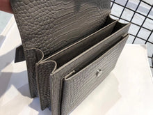 Load image into Gallery viewer, YSL Medium Sunset In Crocodile Embossed Shiny Leather Bag