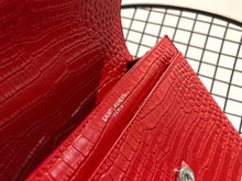 Load image into Gallery viewer, YSL Medium Sunset In Crocodile Embossed Shiny Leather Bag