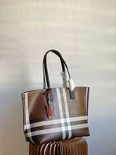 Load image into Gallery viewer, Burberry Check And Leather Medium Tote Bag
