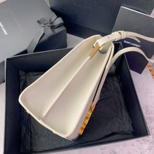 Load image into Gallery viewer, YSL Cassandra Medium Top Handle Bag in Grain Poudre Embossed Leather