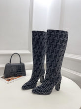 Load image into Gallery viewer, Fendi High-heeled FF Chenille Boots